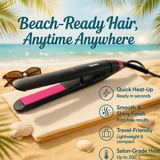 2-in-1 Rechargeable Hair Straightener Brush – Sleek & Portable - Luluat
